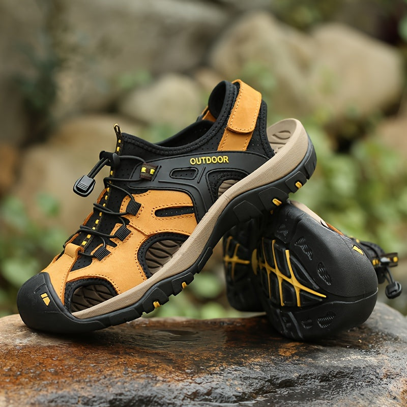 Men's Closed Toe Hiking Sandals with Non-Slip Rubber Sole
