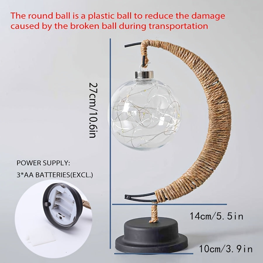 Wrought Iron LED MoonGlow Table Lamp