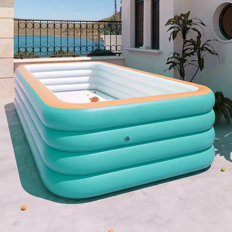 Inflatable Family Pool for Garden - Durable PVC, Easy Setup