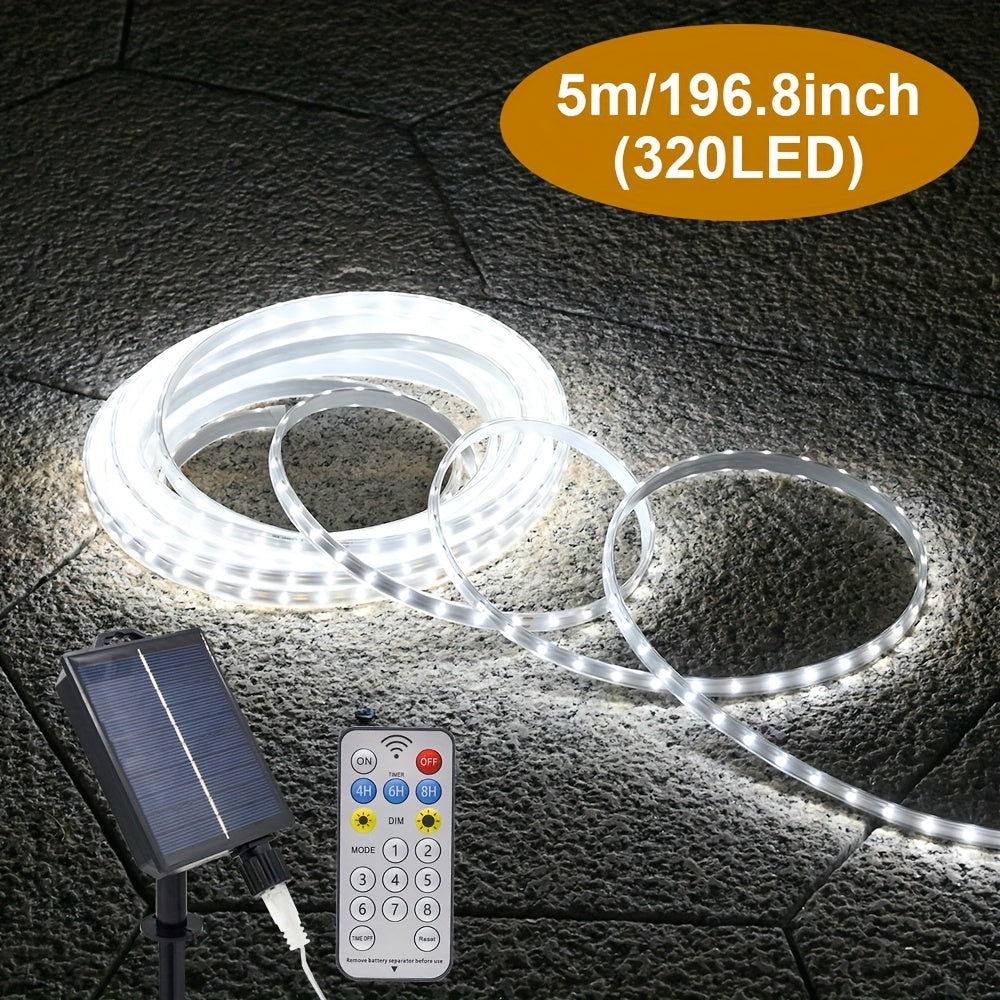 Solar-Powered LED Rope Lights with 8 Modes - 320/640 LEDs