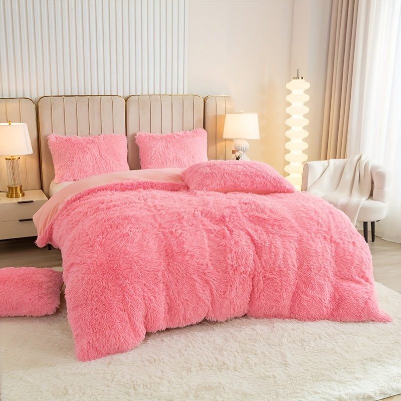 Ultra Soft Plush Duvet Cover Set with Zipper Closure