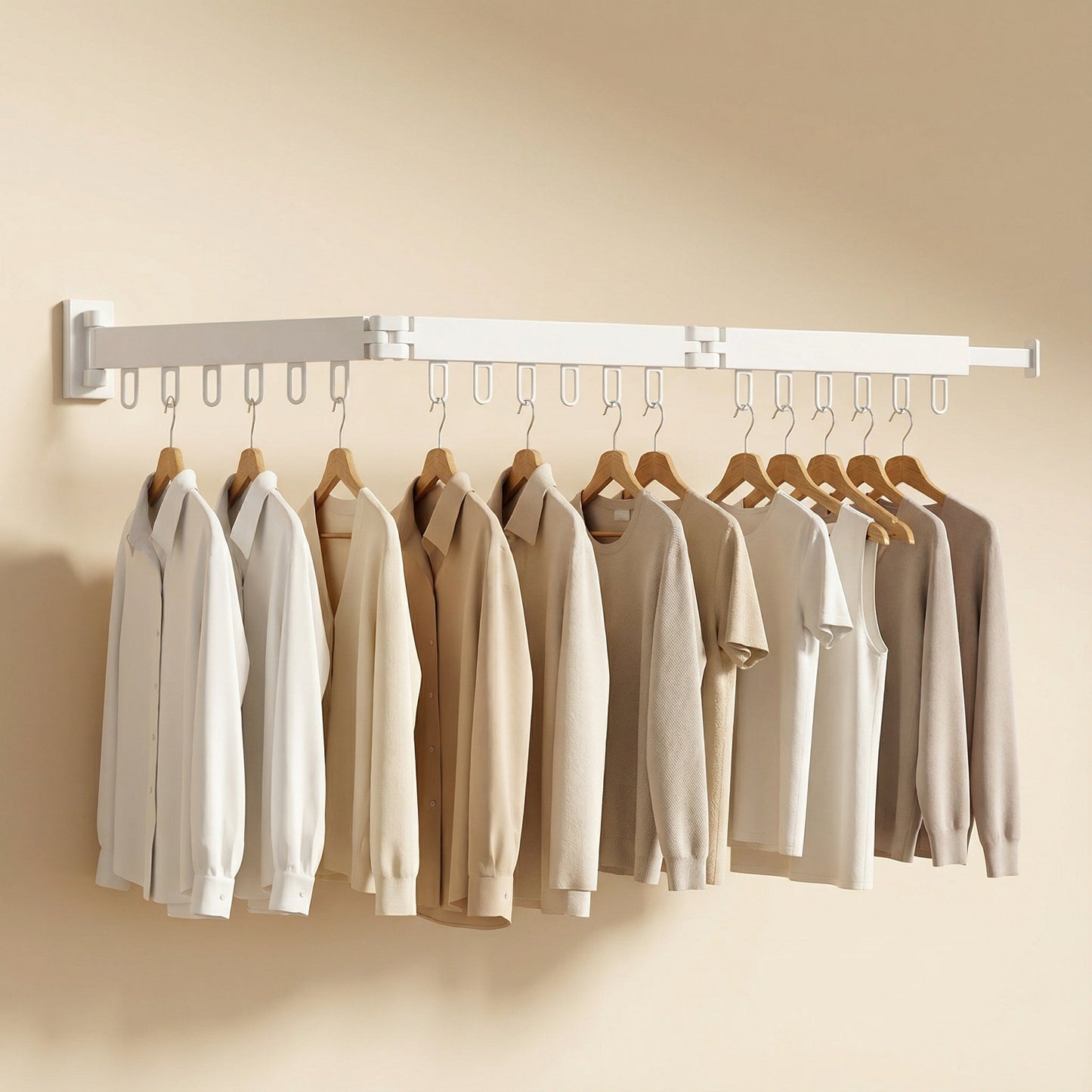 Foldable Wall-Mounted Clothes Hanger with Sturdy Stainless Steel Design