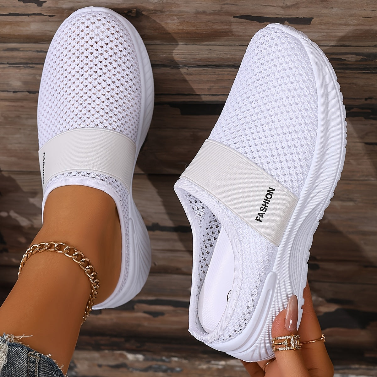 Breathable Mesh Slip-On Sneakers for Women