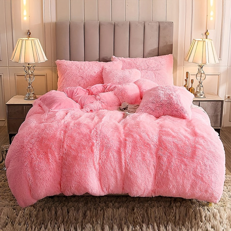 Ultra Soft Plush Duvet Cover Set with Zipper Closure