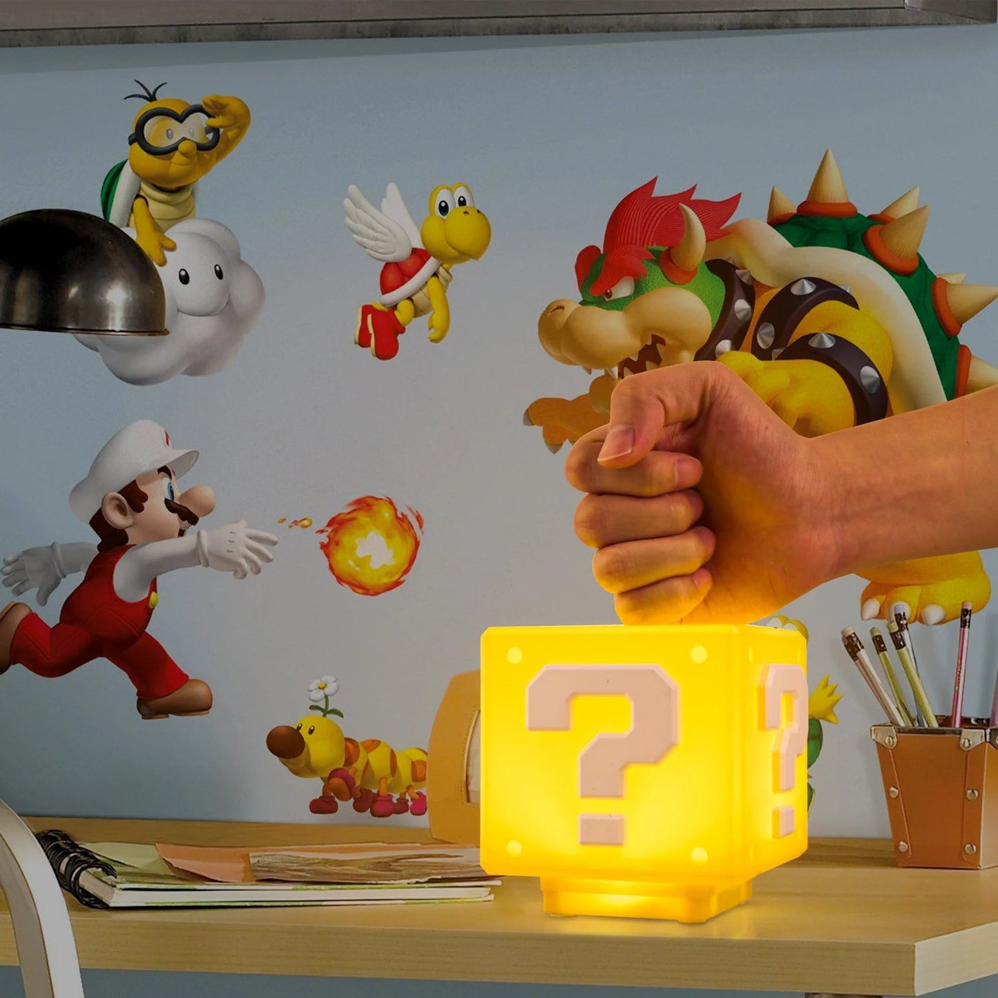 Power-Up Block Night Light - Interactive Mario Game Lamp