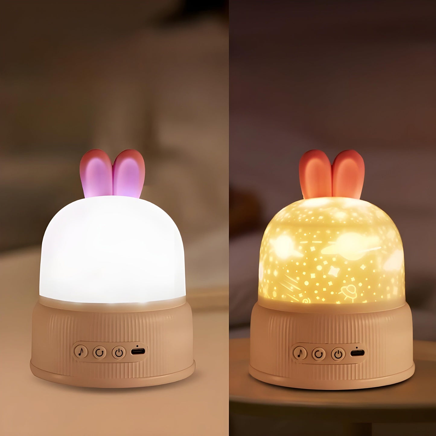 Cute Rabbit Night Light Projector for Kids