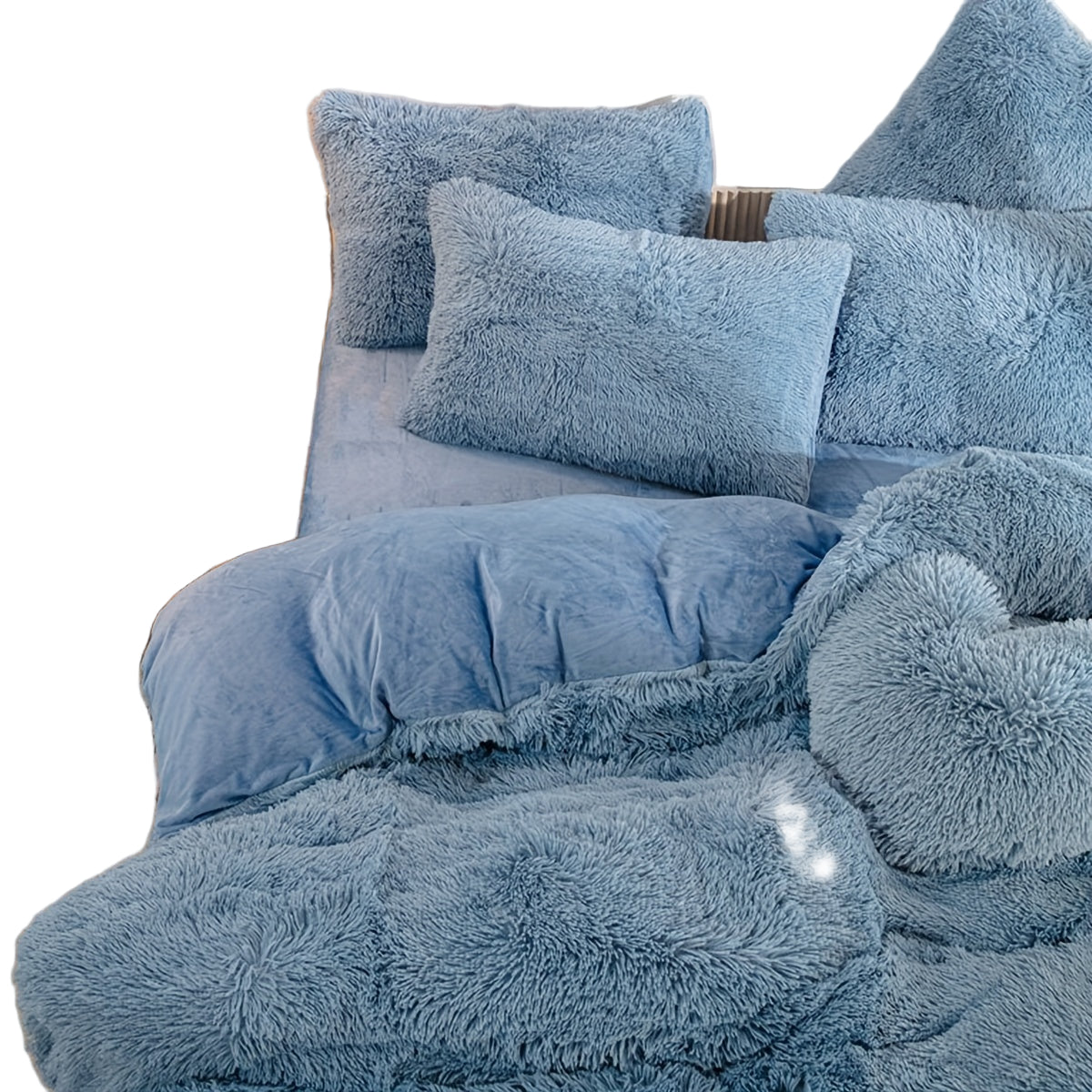 Three-Piece Velvet Bedding Set with Duvet Cover and Pillowcases