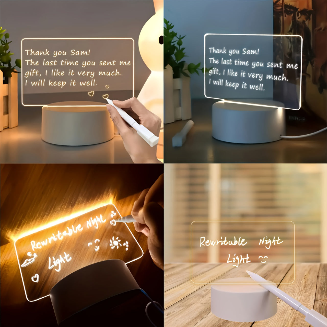LED Desk Lamp with Integrated Writing Surface and Pen Holder