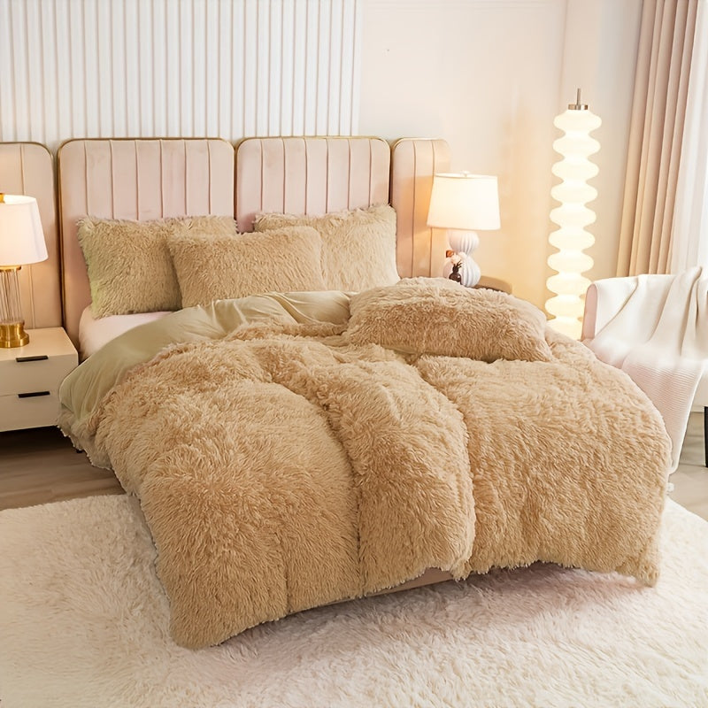 Ultra Soft Plush Duvet Cover Set with Zipper Closure