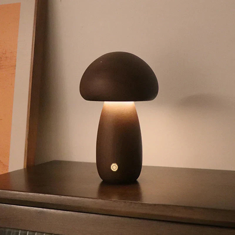 Wooden Mushroom LED Night Light for Kids