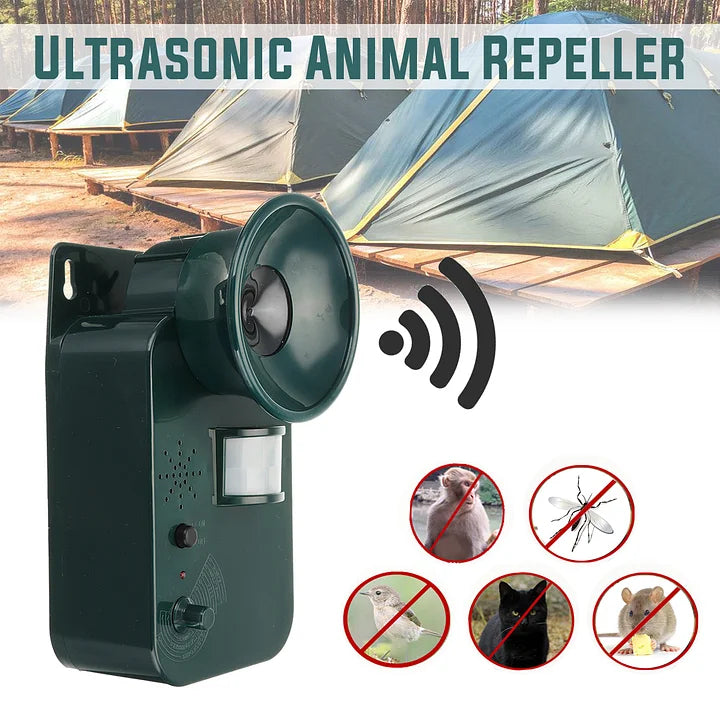 9V DC Ultrasonic Cordless Pest Repeller for Outdoor Use, 5000ft Range