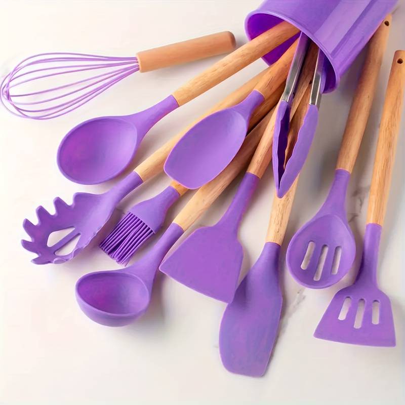 Silicone Kitchen Utensil Set - Heat and Scratch Resistant
