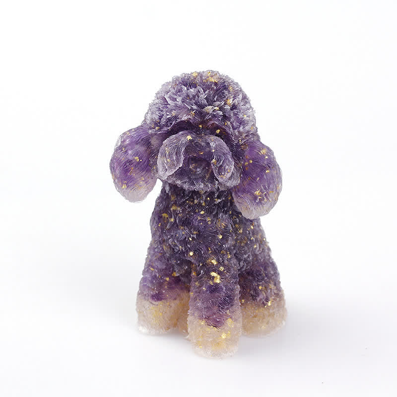 Natural Crystal Poodle Gemstone Ornament
