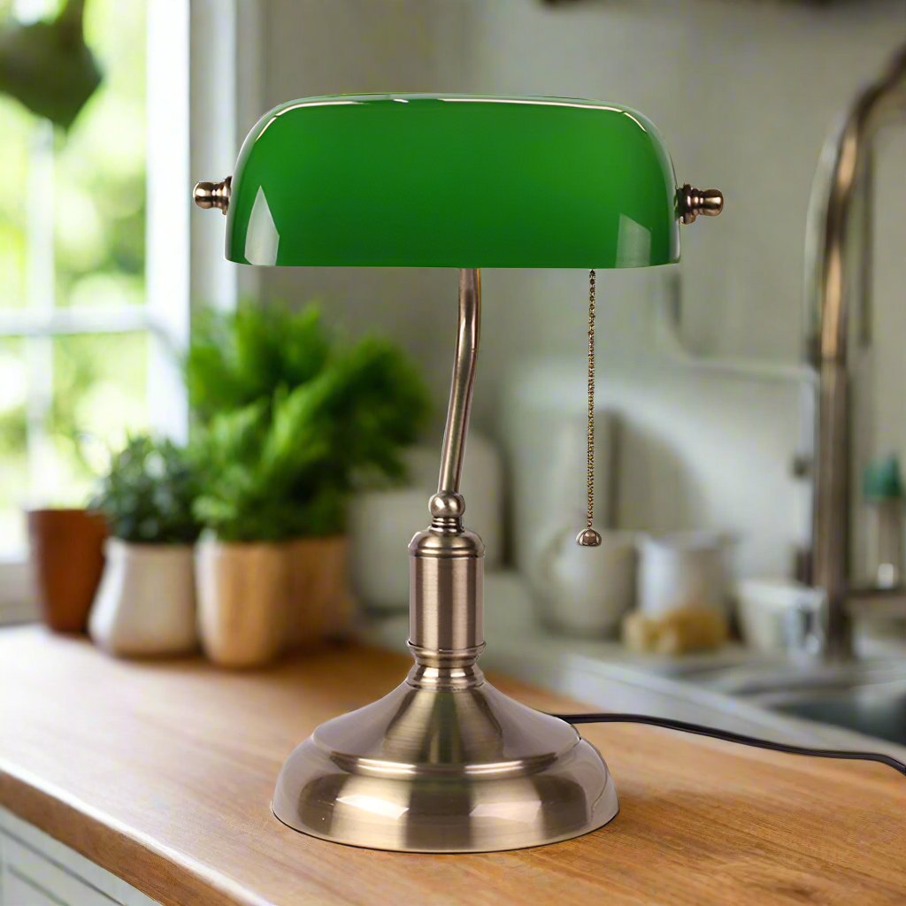 Glass Table Lamp with Vintage Elegance and Soft Illumination