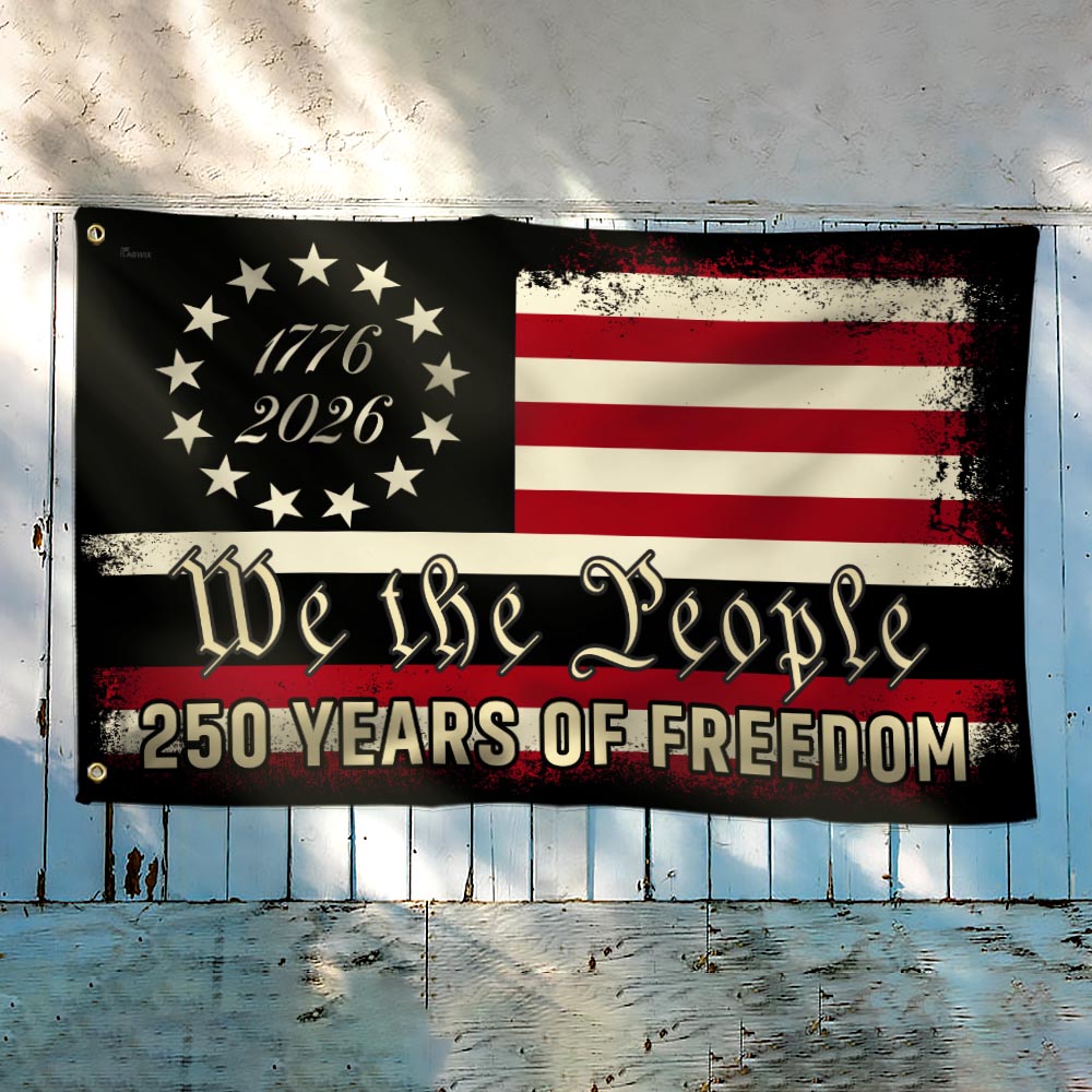 We the People 250 Grommet Flag - Double-Sided Canvas, Patriotic Design
