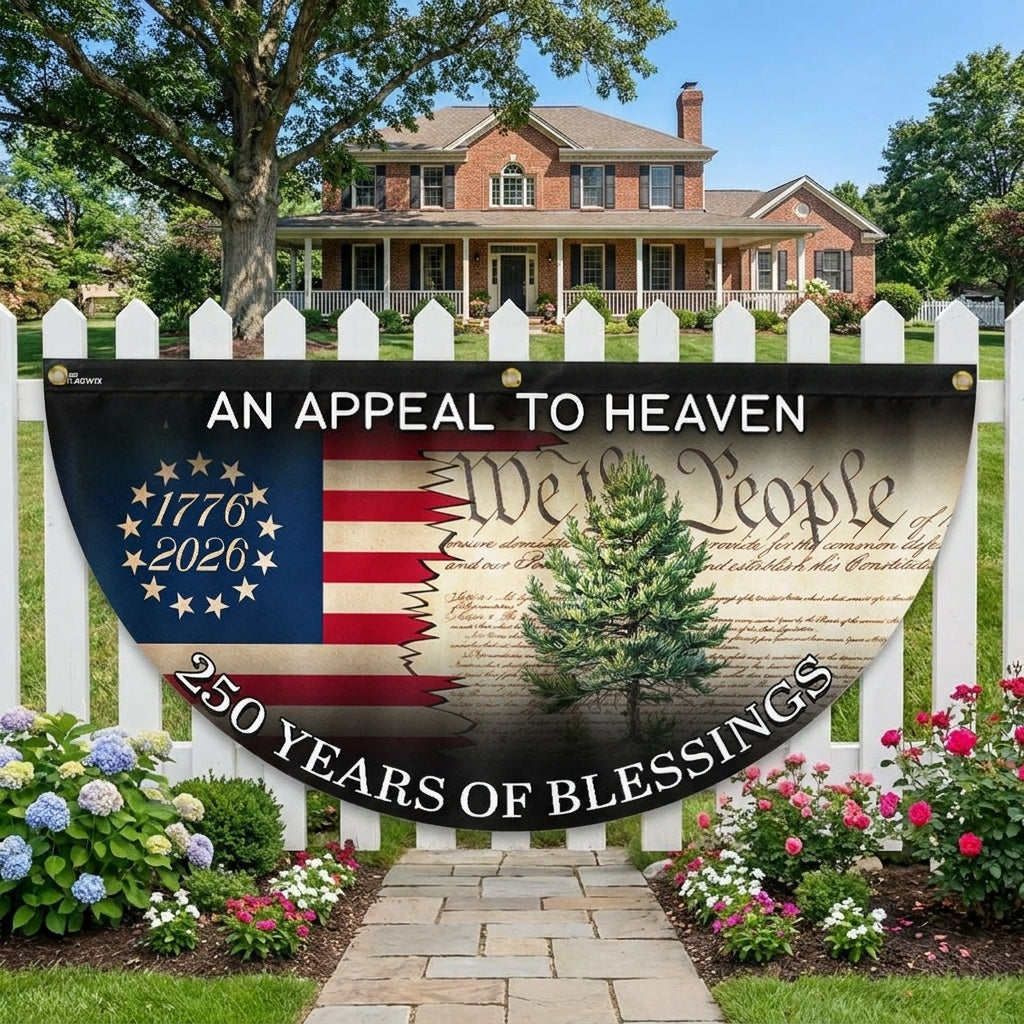 Christian Appeal to Heaven Fan Flag - 250 Years of Blessings Patriotic Decor