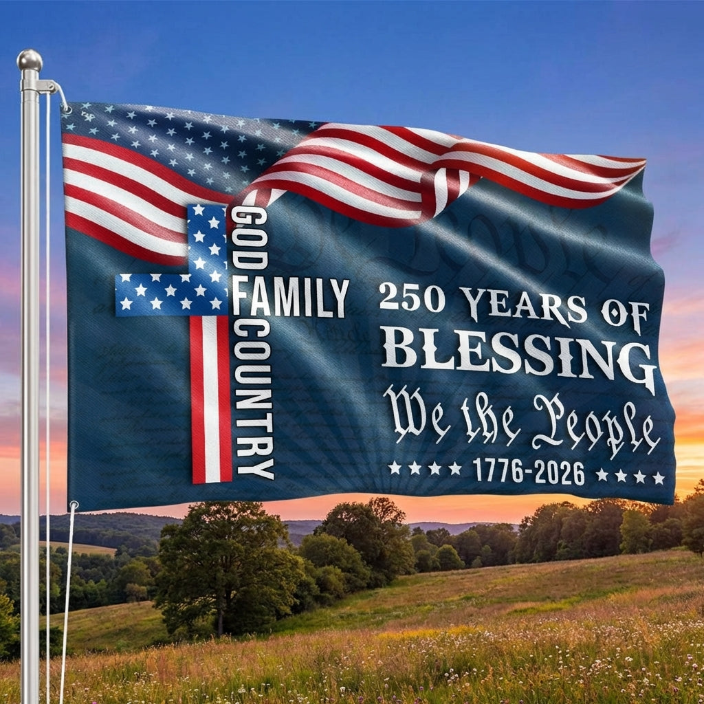 American Grommet Flag 250th Anniversary Canvas 3x5 ft