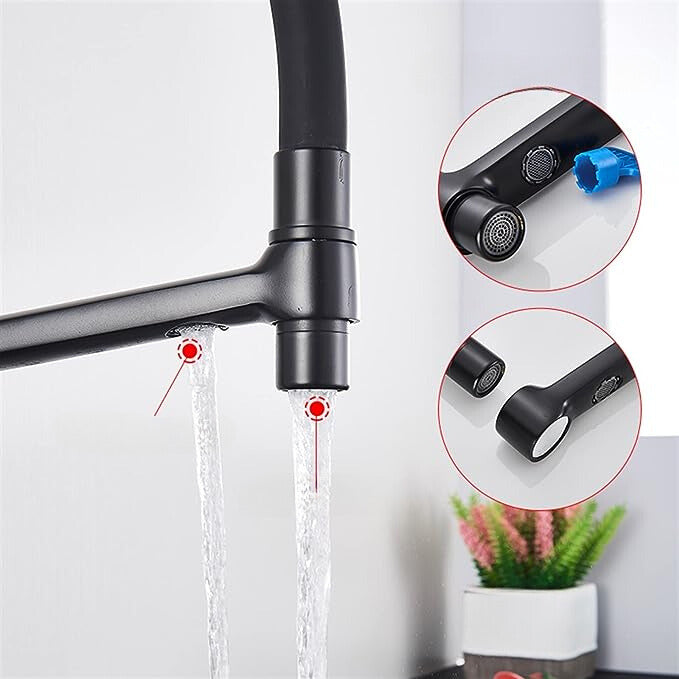 Pull Down Brass Drinking Water Faucet with Hot and Cold Function