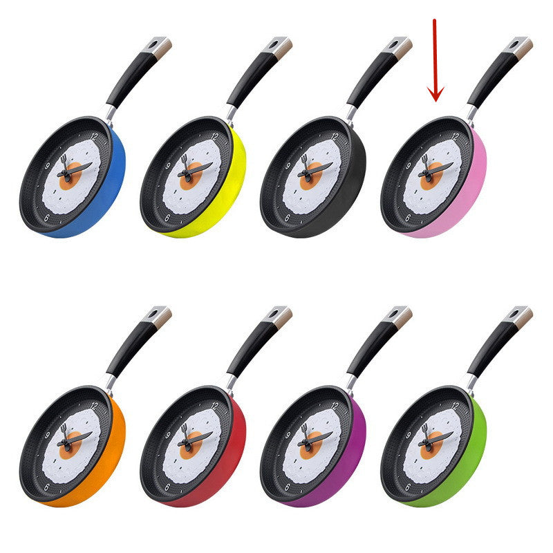 Cartoon Egg Frying Pan Wall Clock