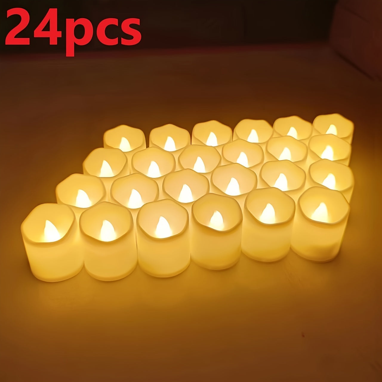 Flameless LED Tealights - Battery-Operated Flickering Candles for Weddings and Events