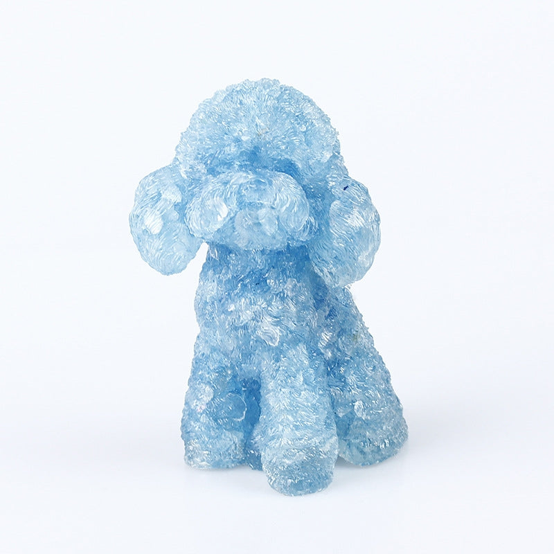 Natural Crystal Poodle Gemstone Ornament