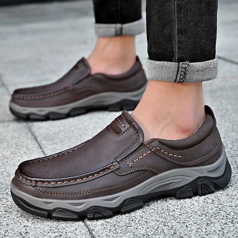 Men's Casual Slip-On Loafers with Cushioned Insole and Traction Outsole