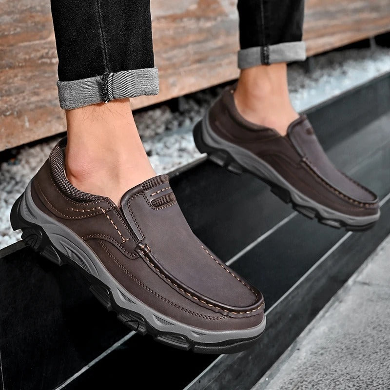 Men's Casual Slip-On Loafers with Cushioned Insole and Traction Outsole