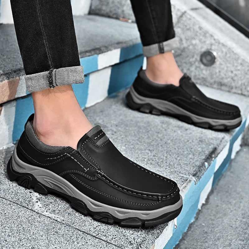 Men's Casual Slip-On Loafers with Cushioned Insole and Traction Outsole