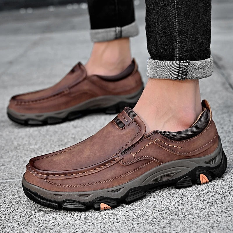 Men's Casual Slip-On Loafers with Cushioned Insole and Traction Outsole