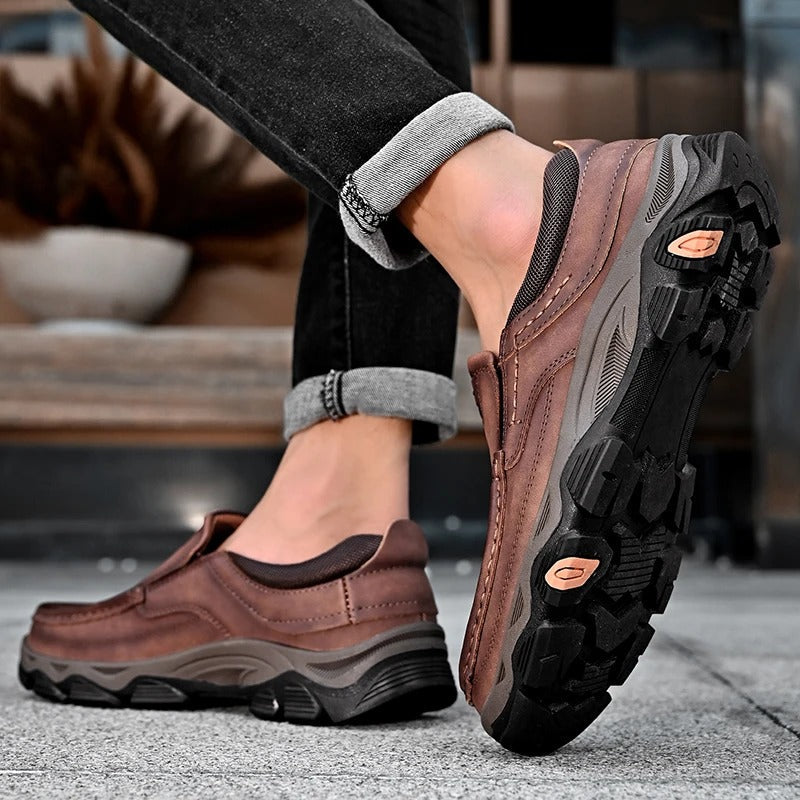 Men's Casual Slip-On Loafers with Cushioned Insole and Traction Outsole