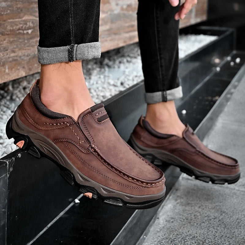 Men's Casual Slip-On Loafers with Cushioned Insole and Traction Outsole