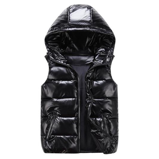 Lightweight Sleeveless Hooded Jacket with Zip Pockets