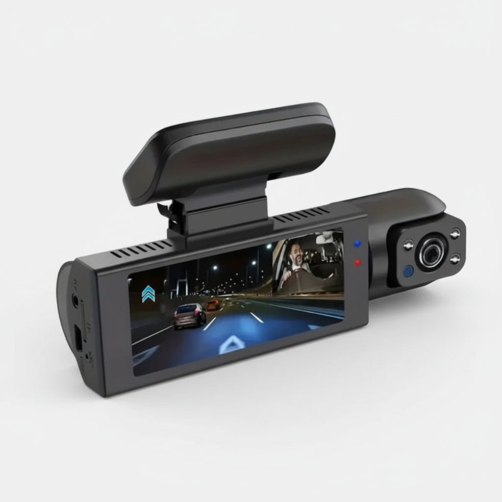 Dual Camera Dash Cam for Car with Interior and Front Recording
