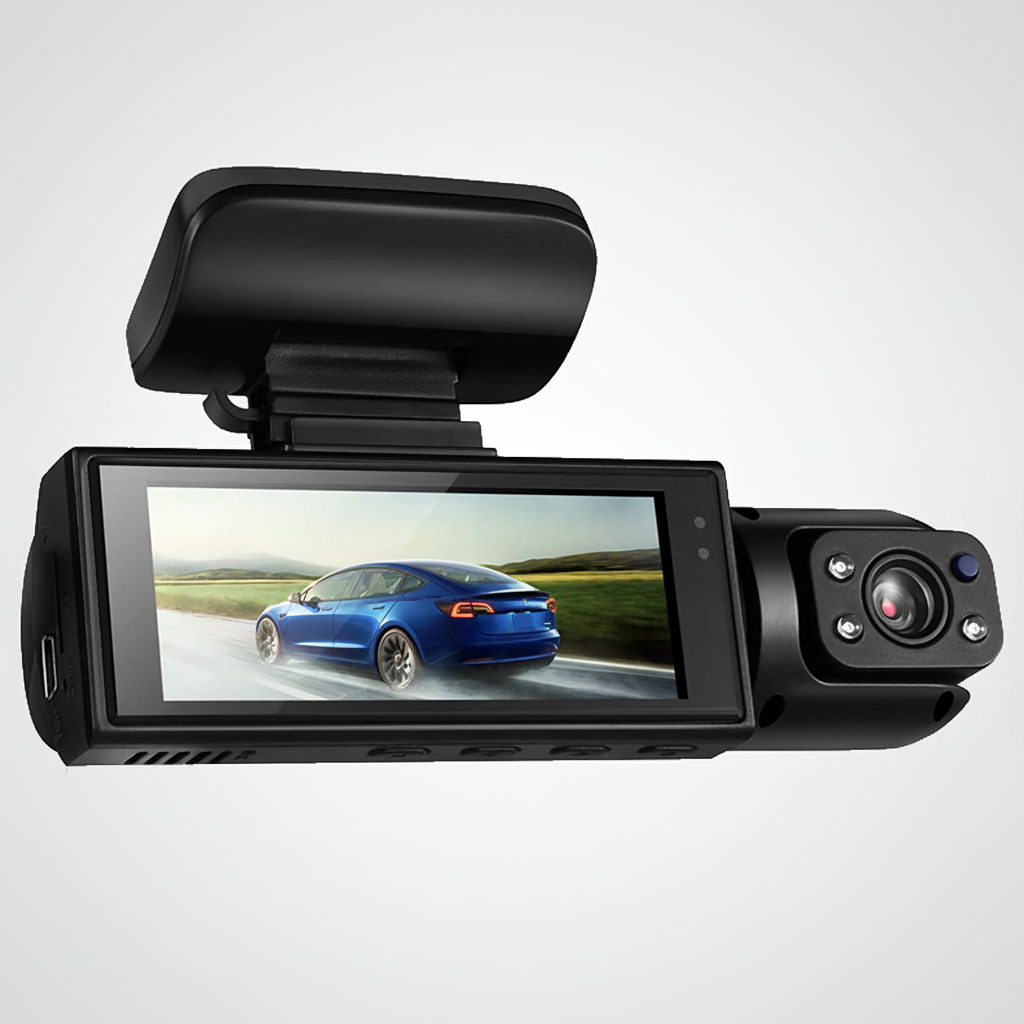 Dual Camera Dash Cam for Car with Interior and Front Recording