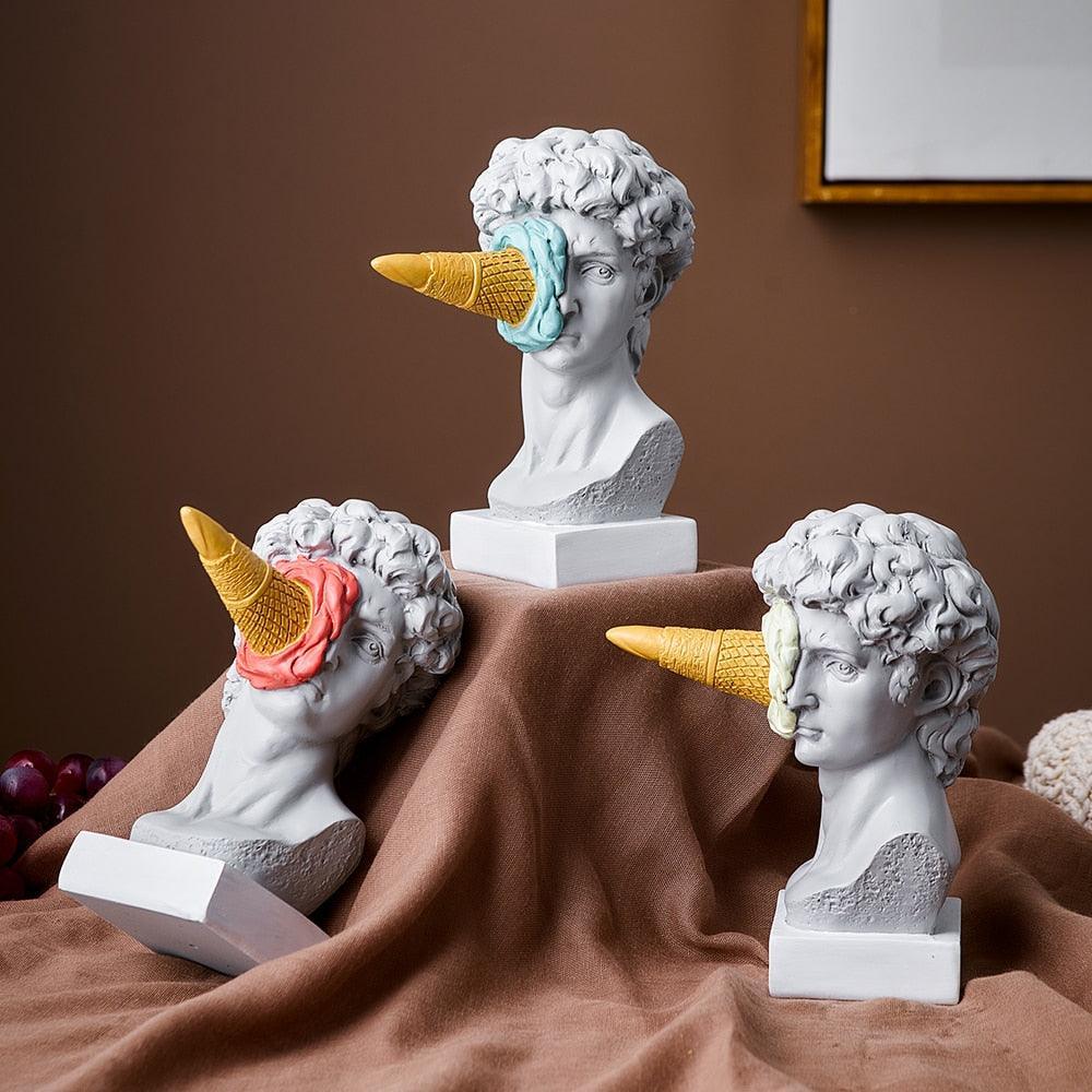 Ice Cream Face Resin Art Sculpture