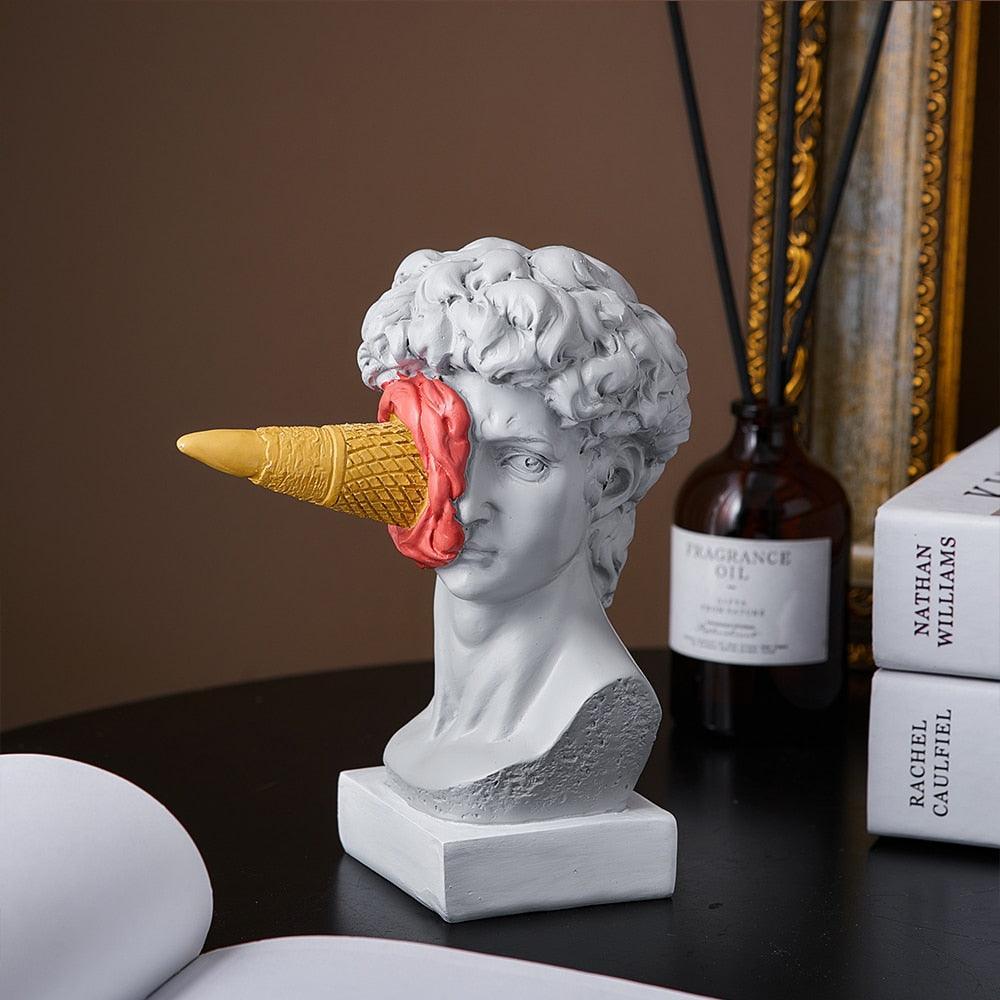 Ice Cream Face Resin Art Sculpture