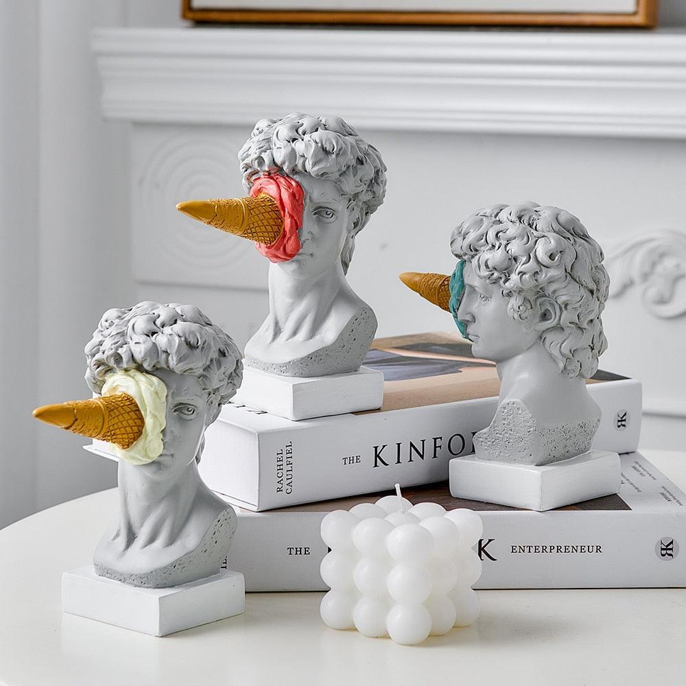 Ice Cream Face Resin Art Sculpture