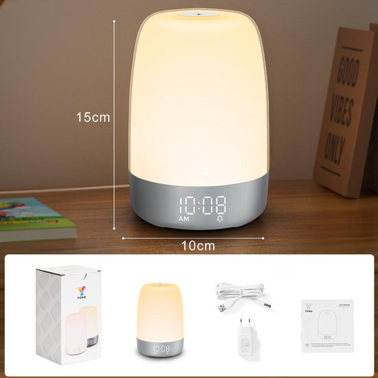 Sunrise Alarm Clock with Nature Sounds and Dimmable Light