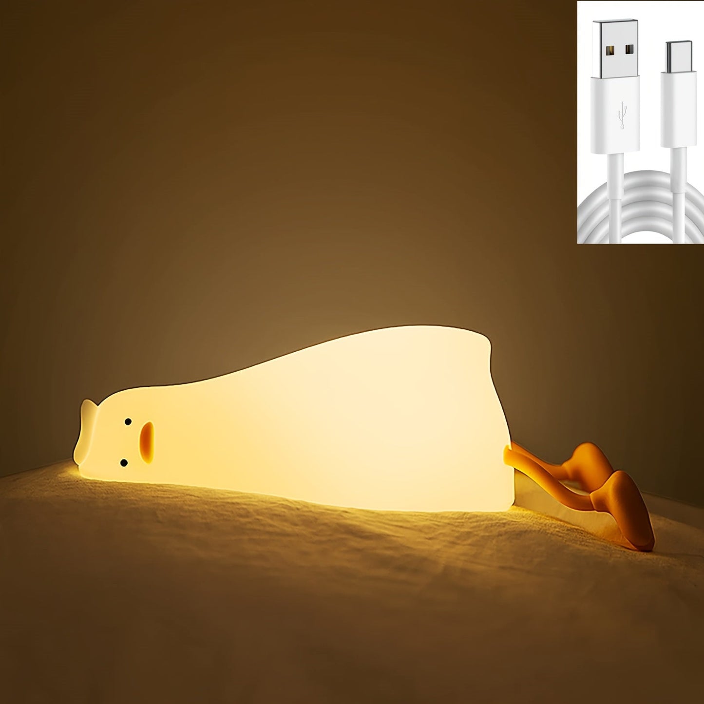 Rechargeable Dimmable Silicone Duck Night Light