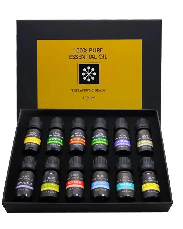 12 Essential Oils Gift Set for Aromatherapy and Home Use