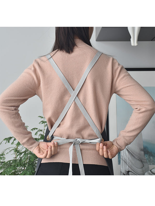 Durable Canvas Stain Resistant Apron with Pockets and Cross-Back Straps