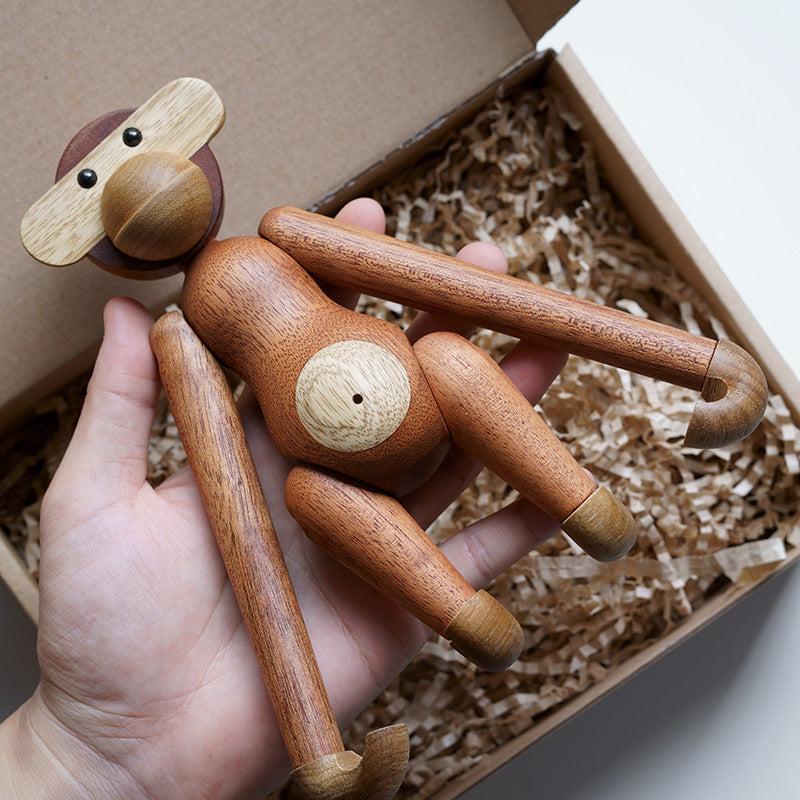 Solid Wood Monkey Ornament