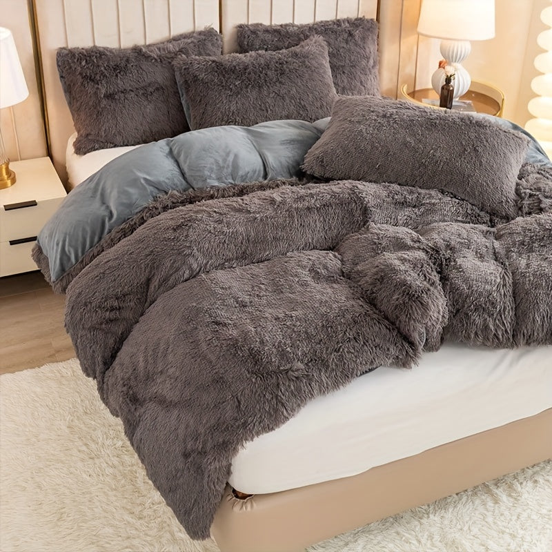 Ultra Soft Plush Duvet Cover Set with Zipper Closure