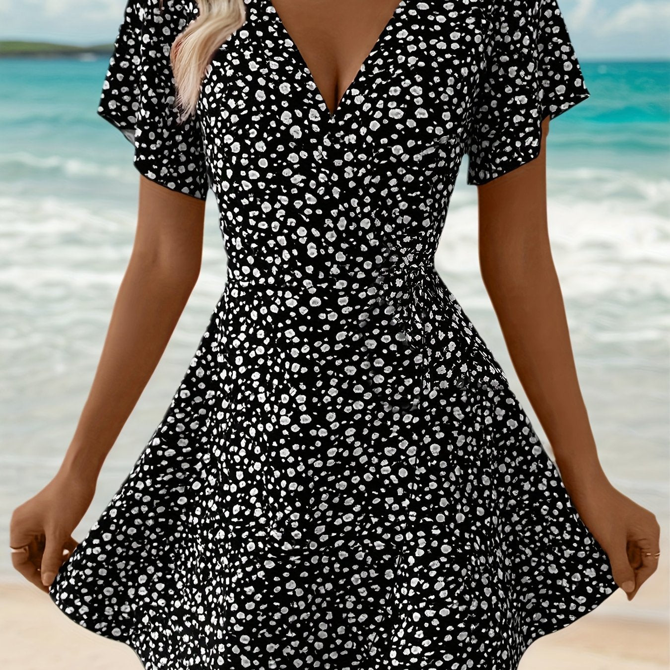 Floral Wrap Summer Dress for Women