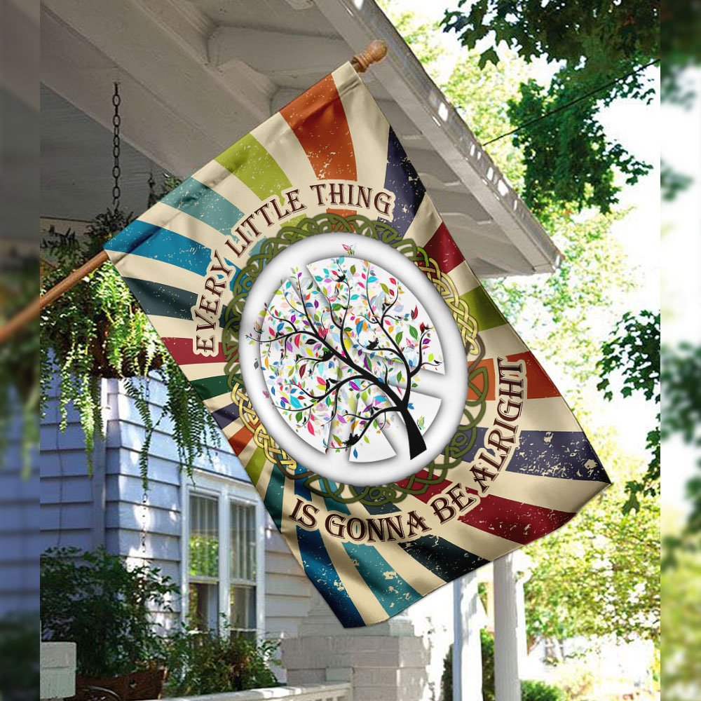 Double-Sided Canvas Every Little Thing Is Gonna Be Alright Flag