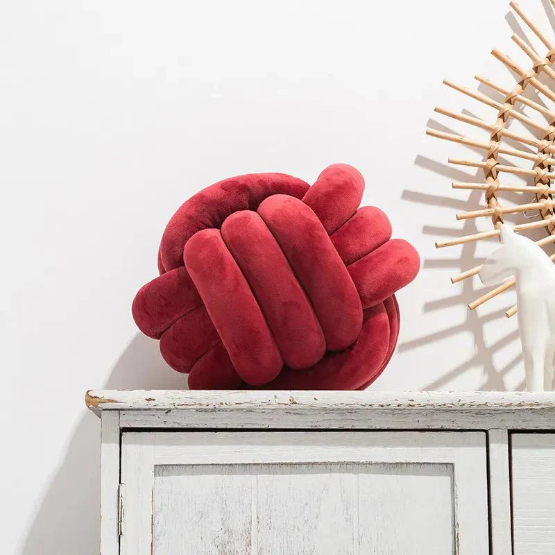 Soft Knot Ball Cushion in Suede Look for Kids' Decor