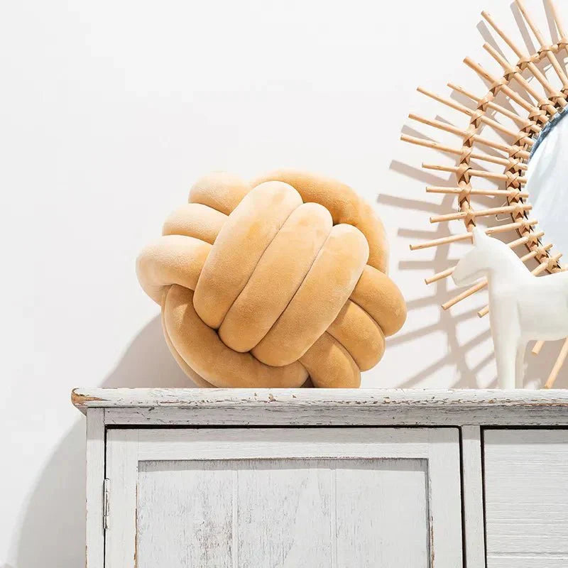 Knotted Suede-Look Decorative Cushion Ball