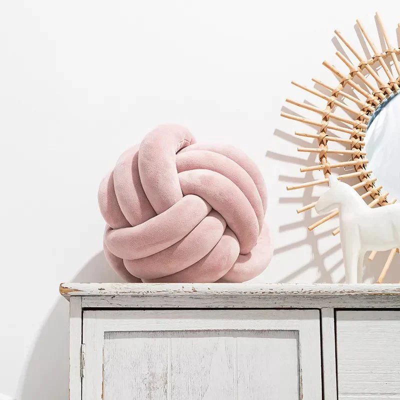 Soft Knot Ball Cushion in Suede Look for Cozy Decor