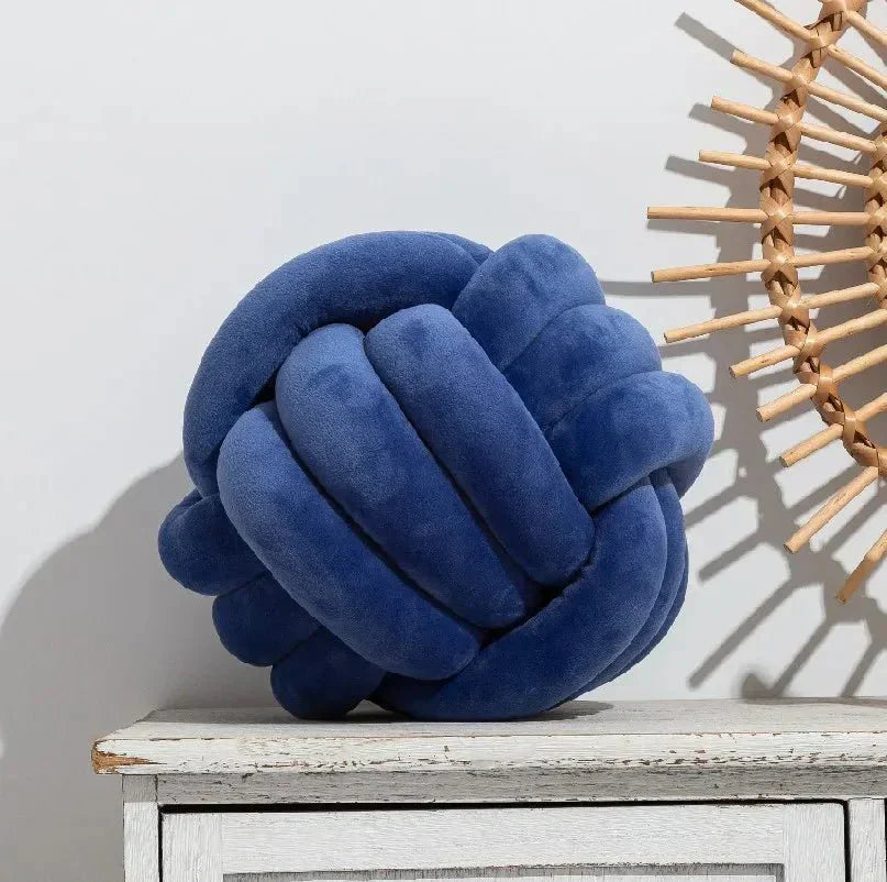 Soft Knot Ball Cushion in Suede Look for Kids' Decor