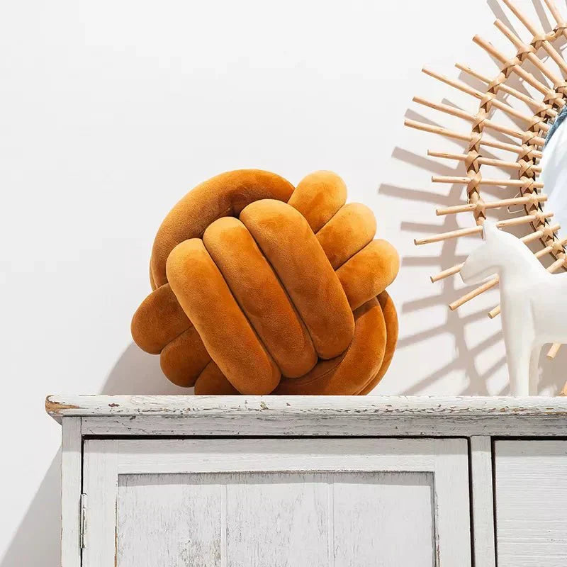 Soft Knot Ball Cushion in Suede Look for Kids' Decor